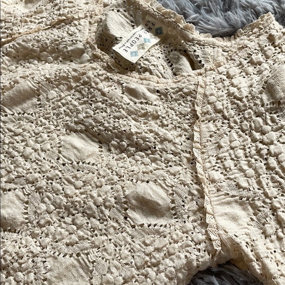 Free People Cream Woven Top - Picture 6 of 7